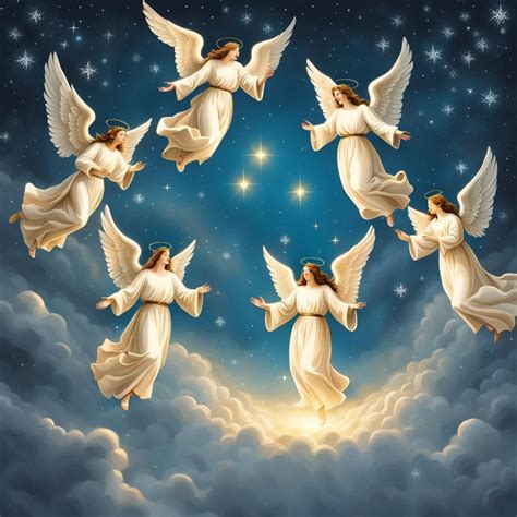 christmas angels in sky announcing Jesus' arrival - AI Generated ...