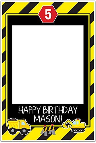 Buy Under Construction Dump Truck Party Zone Birthday Selfie Frame ...