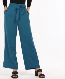 FLYING MACHINE Regular Fit Women Blue Trousers - Buy FLYING MACHINE ...