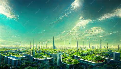 Premium Photo | Utopian civilisation utopic city future of humanity architecture of tommorow ...