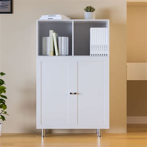 Buy Helios Soho 2-Door Book Cabinet with Legs - White from Home Centre ...