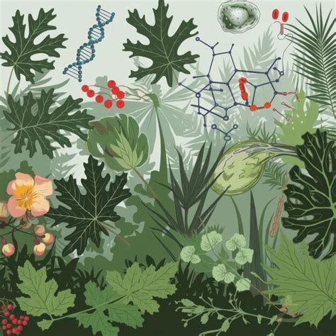 Plants background with biochemistry structure illustrations | Premium ...