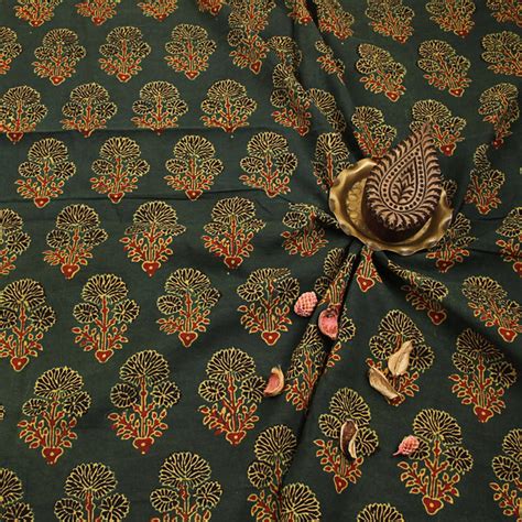 Ajrakh Fabric - Buy Ajrak Hand Block Print Fabric Online @ Rs. 290/Mtr ...