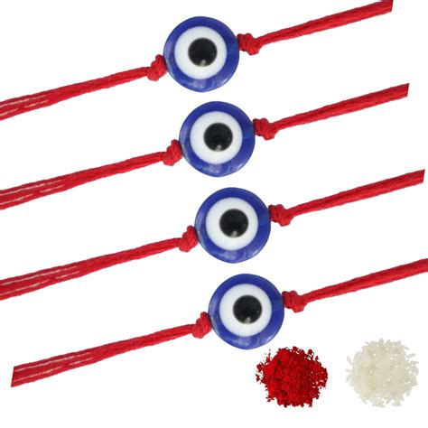 Buy Alaukik Handmade Evil Eye Rakhi Protect From Negative Energy Unisex ...