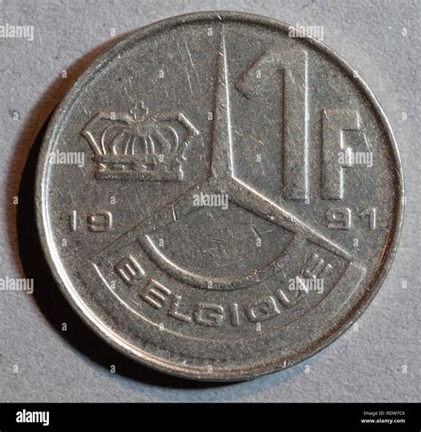 Former Belgian currency 1 franque Stock Photo - Alamy