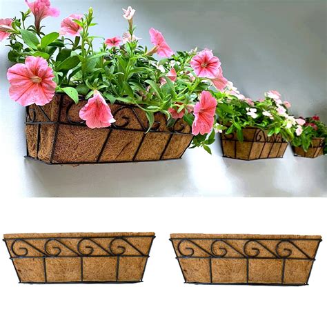 Buy Wall ers - 16 Inch, 2 Pack Window Flower Boxes Basket Attach to ...