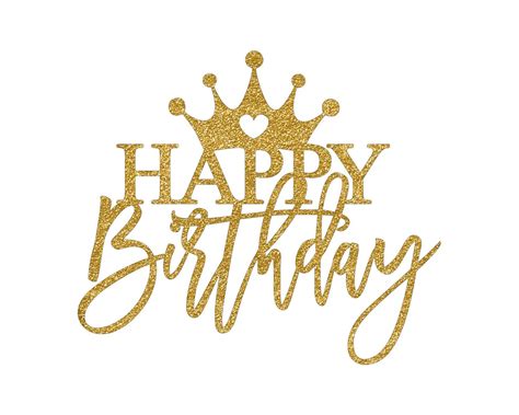 Crown Happy Birthday Topper - Etsy in 2025 | Happy birthday cake topper ...