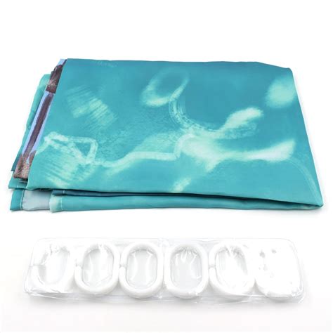 SOLID SHOWER CURTAIN SET WITH SHOWER CAP, LOOFAH - LIGHTWEIGHT, FOR BA ...