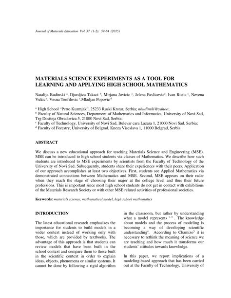 Image result for Materials Science Experiments