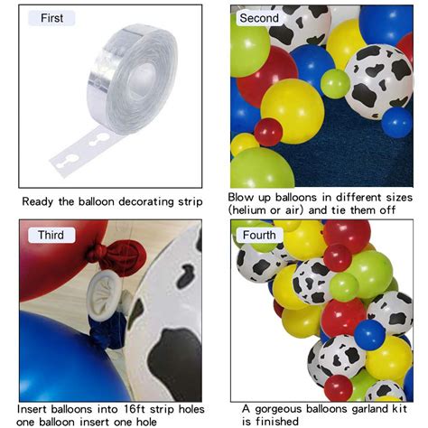 Buy Toy Inspired Story Party Balloons Arch, 120pcs Cow Pattern Printed ...