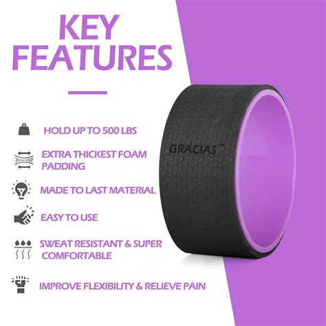 GRACIAS Yoga Wheel Set, Yoga Back Roller Wheel for Back Pain Relief ...