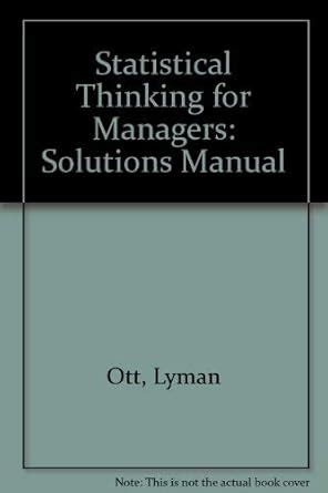 Buy Statistical Thinking for Managers: Solutions Manual Book Online at ...