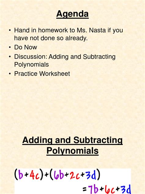Adding Subtracting Polynomials 的图像结果