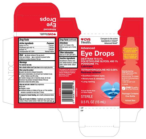 DailyMed - CVS ADVANCED EYE DROPS- dextran 70, polyethylene glycol 400 ...