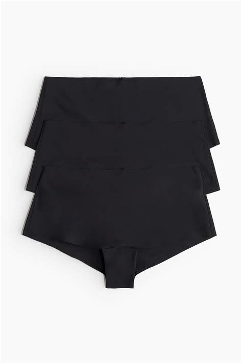 3-pack invisible shortie briefs - Black - Ladies | H&M IN