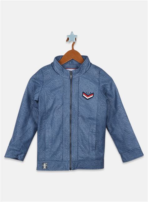 Buy Boys Blue Self Design Jacket Online in India - Monte Carlo