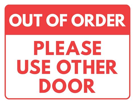 Free Printable Out Of Order Sign Templates [PDF, Word] Restroom
