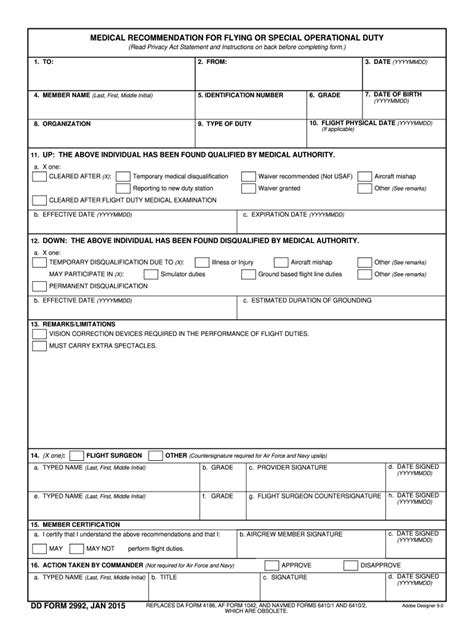 2015-2026 Form DD 2992 - Blank Fillable Template | Fill Out, Print ...