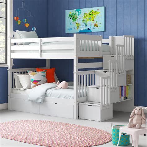 Double Over Double Bunk Beds With Stairs at Jason McCarthy blog