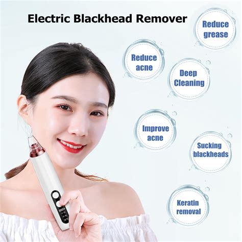 Electric Blackhead Suction Remover USB Rechargeable 3 Levels Face Nose Cleaning Blackhead ...