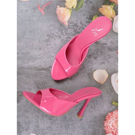 Buy Jove Women Pink Solid Sandal Heels Online