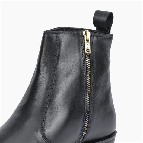S&B T-Shape Wooden Sole Cuban Chelsea - Black – Shoe And Boot Company