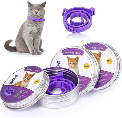 3 Pieces Cat Adjustable Calming Collar, Reduce Anxiety for Pets, Calm ...