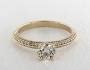 14K Yellow Gold Pavé Knife Edge Lotus Basket Engagement Ring-17969y14