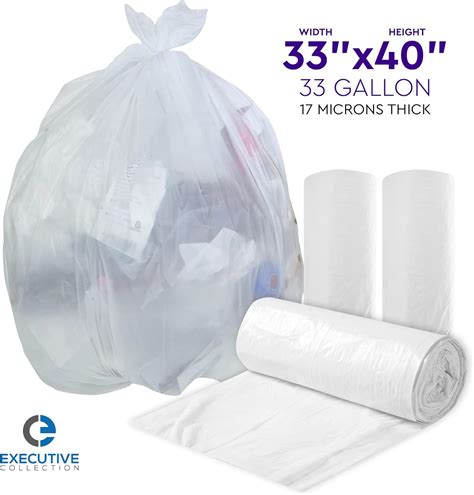 Buy 33 Gallon Trash Bags - 250 Count - 33 x 40 Clear Plastic Garbage ...