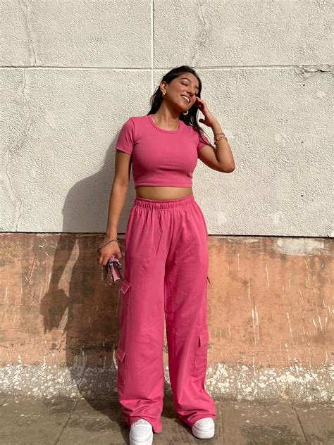 Blush pink French Terry Half Sleeves Cargo Set – Obleka.in