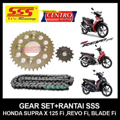 Jual GEAR SET+RANTAI SSS SUPRA FIT NEW/KHARISMA/SUPRAX125 FI/REVO FI ...