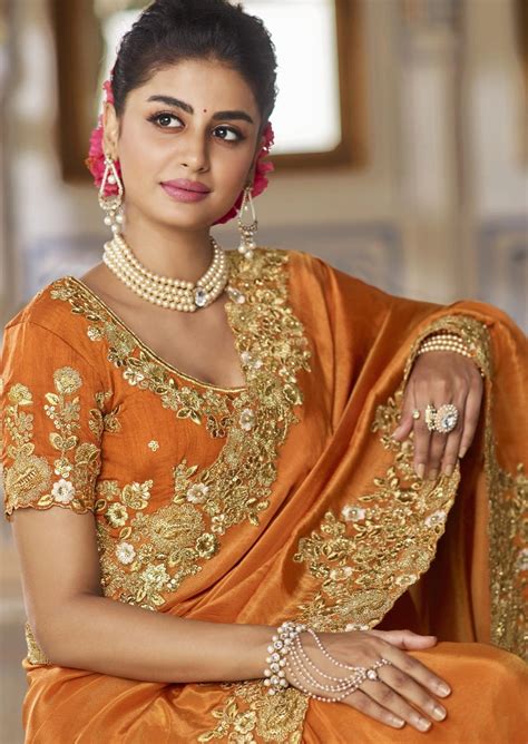 Soft Organza Orange Designer Saree Online Shopping Best Price – Sunasa