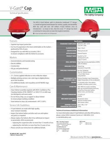 Industrial Safety Helmet - MSA Shell assy With 4 point FT3 Suspension ...