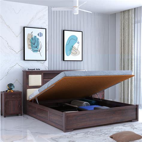 Ganpati Arts Solid Sheesham Wood Maharaja King Size Bed with Headboard ...