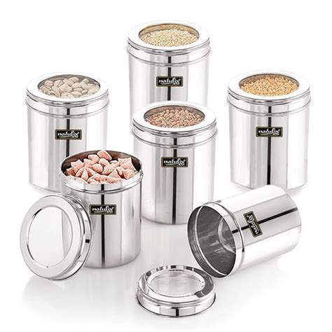 Buy kapicon Stainless Steel Containers for kitchen with See Through Lid ...
