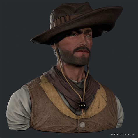 K Nandish - PROTRAIT OF COW BOY CHARACTER