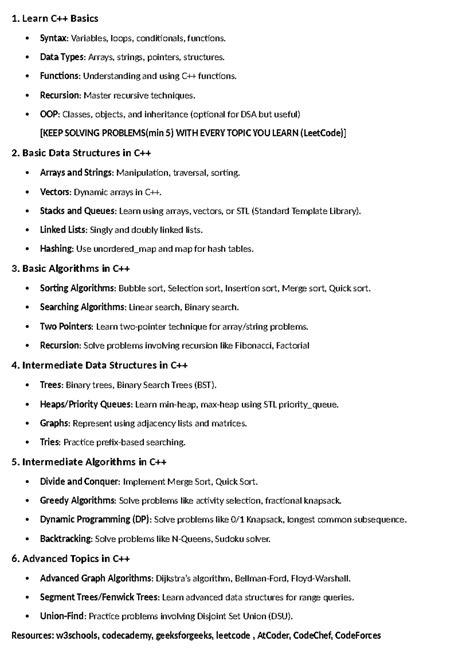 Dsa with cpp - dsa with cpp roadmap - 1. Learn C++ Basics Syntax ...