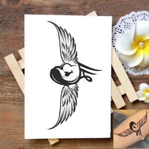 voorkoms Maa With Wings Tattoo Temporary Tattoo Stickers For Male And ...