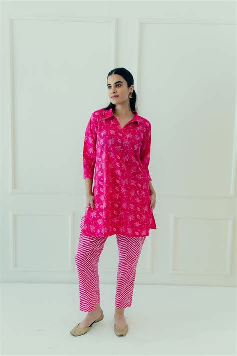 Dark pink floral co-ord set – DIMPLE DESIGN STUDIO