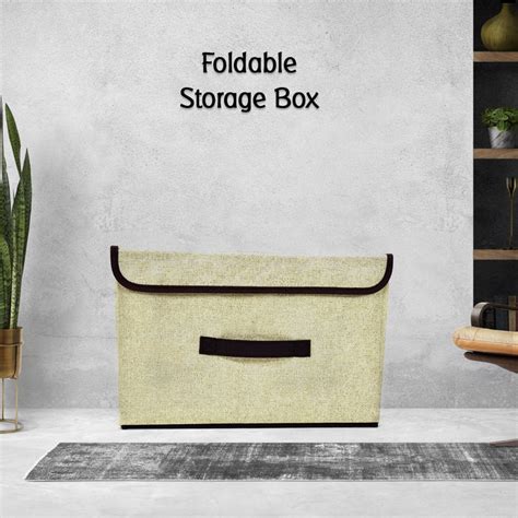 Buy Foldable Storage Box with Lid and Handles | DeoDap