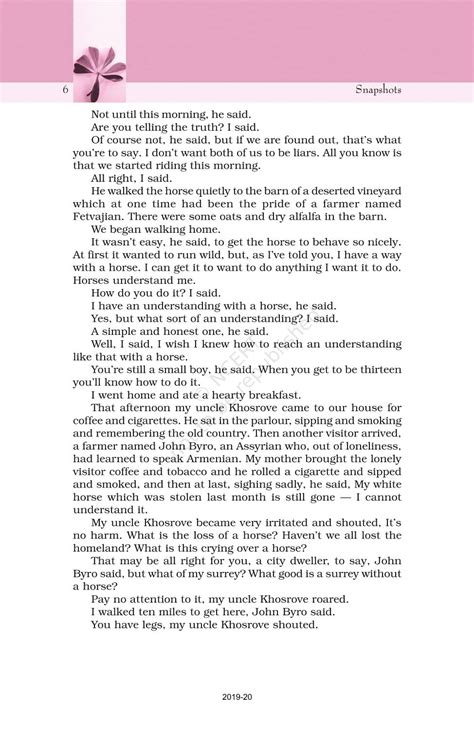 The Summer Of The Beautiful White Horse - NCERT Book of Class 11 ...
