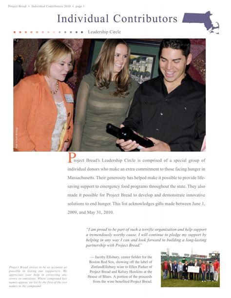 Individual Contributors - Project Bread