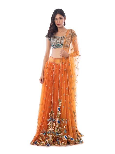 Tangerine Garden Lehenga – Monisha Jaising