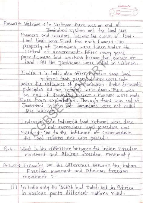 SOCIAL SCIENCE 10TH JANUARY ASSIGNMENT ANSWERS CGBSE 2021 - CGBSE SUPPORT