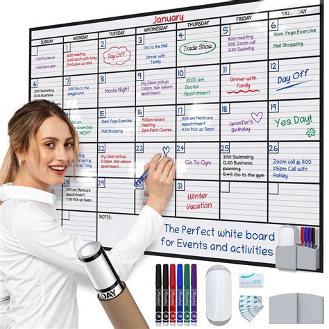 Snapklik.com : Large Dry Erase Calendar For Wall, 36x48, Large Wall ...