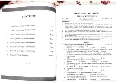 MODEL QUESTION PAPER I PUC CHEMISTRY(34) - Comprehensive Study Guide ...