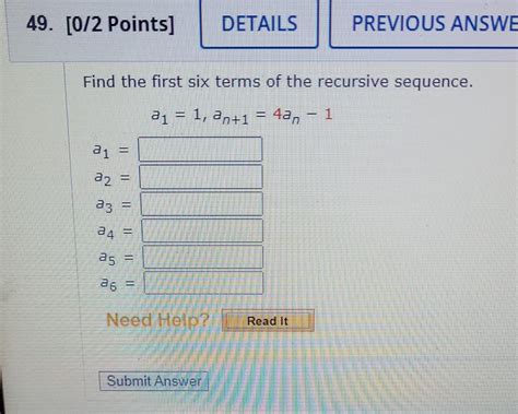 Find First 4 Terms Using Recursive Formula 的图像结果