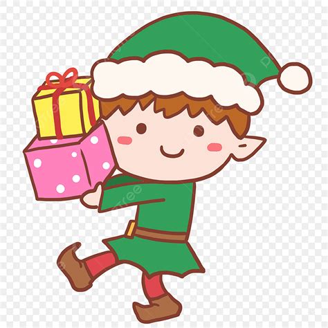 Elf Clipart Christmas Elves Santa's Little Helpers In Cartoon Style.