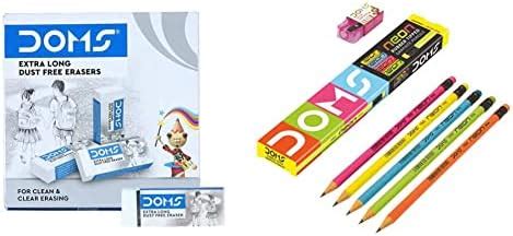 Doms Non-Toxic Dust Free Extra Long Eraser Set in Cardboard Box (Pack ...