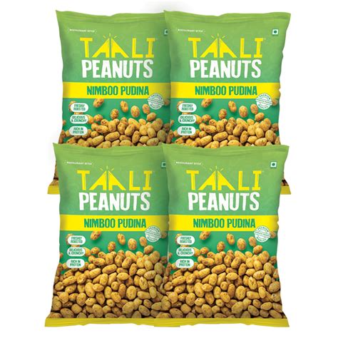 Nimboo Pudina Flavor Roasted Peanuts (150gm x 4) – Taali Foods India
